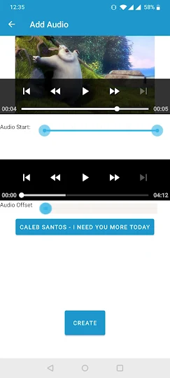 Add audio screen
